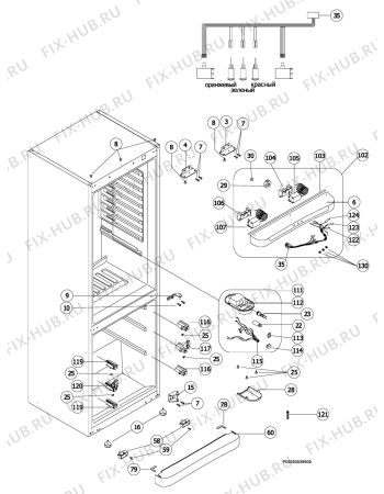 Взрыв-схема холодильника Electrolux ERB34090W - Схема узла Housing 001